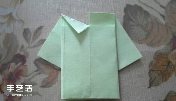 简单衬衫的叠法图解 儿童手工折纸衬衫步骤(图7)