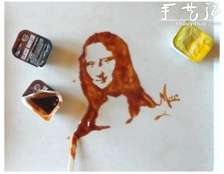 将洒出的酒等DIY成生动的人物肖像(图2)