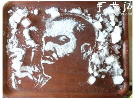 将洒出的酒等DIY成生动的人物肖像(图3)