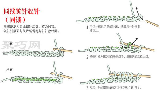 毛线编织另线起针法 另线锁针起针方法图解(图3) 毛线编织另线起针法 另线锁针起针方法图解(图3)