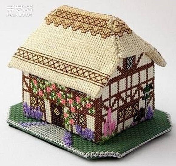 钩针房屋模型手工制作 房子手工艺品钩针DIY(图1) 钩针房屋模型手工制作 房子手工艺品钩针DIY(图1)