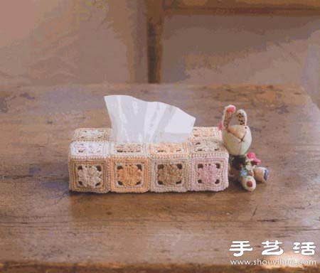 钩针编织漂亮纸抽盒 纸巾盒手工制作教程(图1)