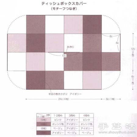钩针编织漂亮纸抽盒 纸巾盒手工制作教程(图2)