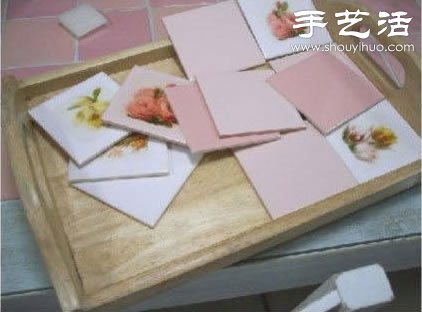 瓷砖碎片废物利用改造旧托盘(图2) 瓷砖碎片废物利用改造旧托盘(图2)