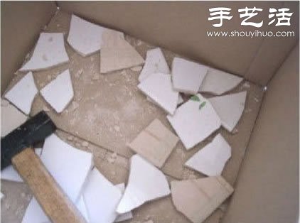 瓷砖碎片废物利用改造旧托盘(图4) 瓷砖碎片废物利用改造旧托盘(图4)