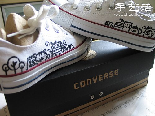 白色帆布鞋手工改造教程(图11) 白色帆布鞋手工改造教程(图11)