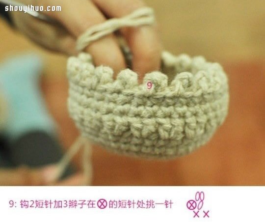 超可爱清新的毛线杯套钩针编织图解教程(图5) 超可爱清新的毛线杯套钩针编织图解教程(图5)