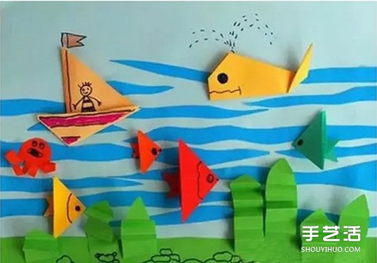幼儿折纸海底世界的方法 海底世界的折法图解 - 诺云双维造物网