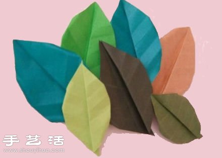 折纸树叶的方法 叶片折纸图解教程 - 诺云双维造物网