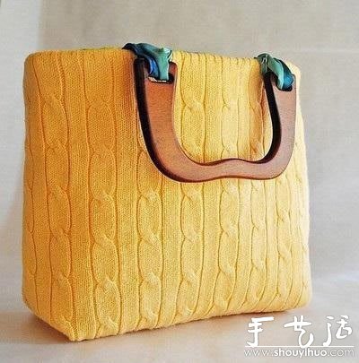 旧毛衣手工DIY制作时尚手提包的教程 - 诺云双维造物网