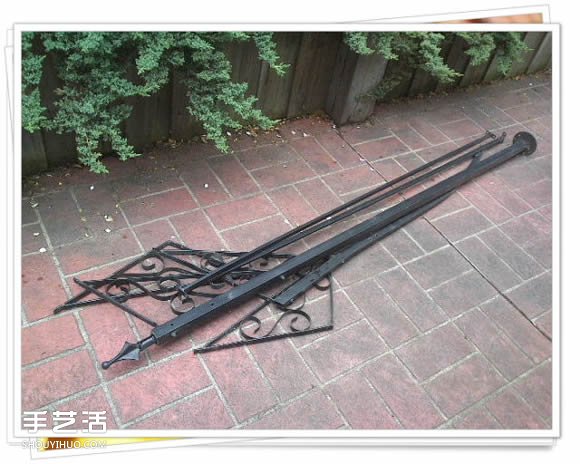 铁架子废物利用 DIY手工制作搁置花盆的架子(图1) 铁架子废物利用 DIY手工制作搁置花盆的架子(图1)