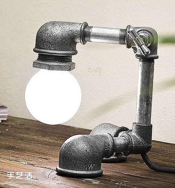 金属管道材料DIY制作个性台灯的作品图片(图2) 金属管道材料DIY制作个性台灯的作品图片(图2)