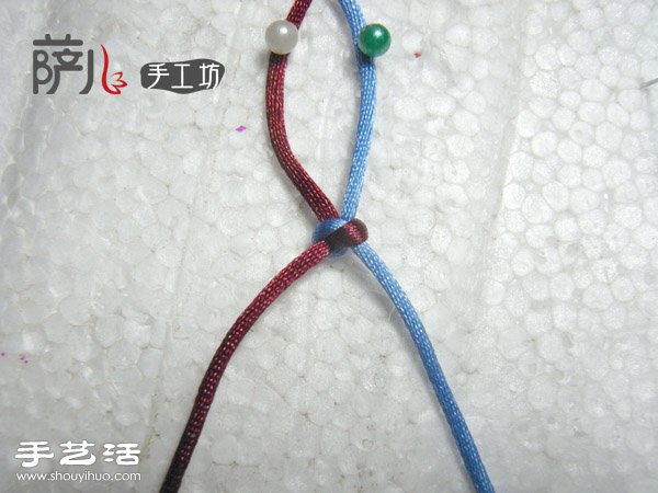 两根绳子蛇结手绳的编法图解(图3) 两根绳子蛇结手绳的编法图解(图3)