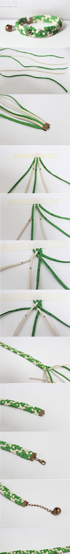 清新绿色手链的编织教程(图1) 清新绿色手链的编织教程(图1)