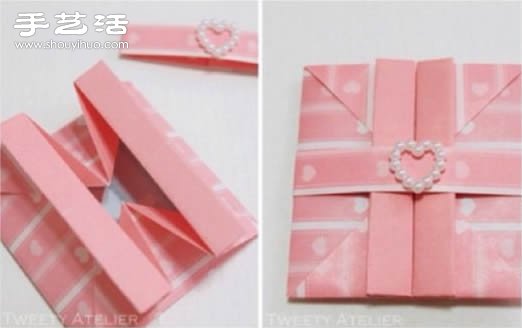 折纸结婚请柬 结婚请柬的折法教程(图3) 折纸结婚请柬 结婚请柬的折法教程(图3)
