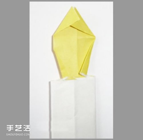 折纸蜡烛的方法图解 手工纸蜡烛的折法教程(图11) 折纸蜡烛的方法图解 手工纸蜡烛的折法教程(图11)