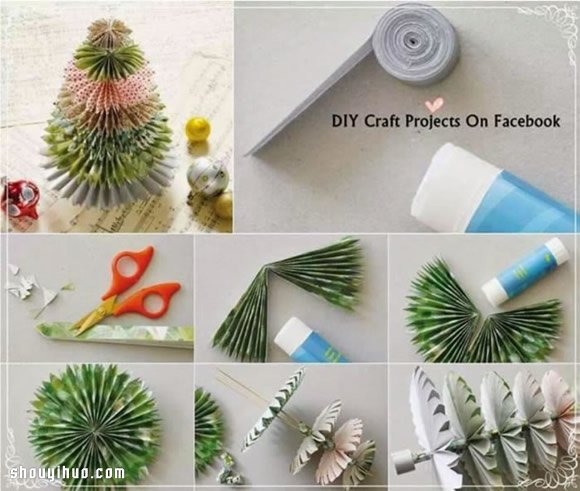 造型独特的圣诞树折纸手工制作DIY图解教程(图1) 造型独特的圣诞树折纸手工制作DIY图解教程(图1)