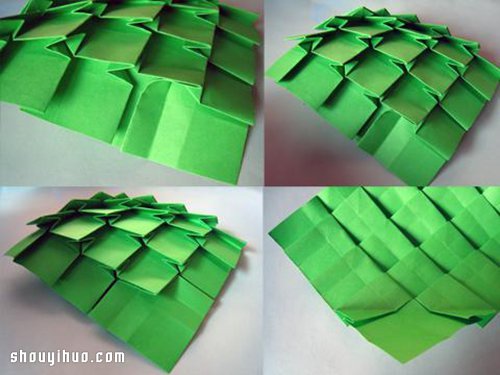 一张纸折纸立体圣诞树手工DIY制作图解教程(图9) 一张纸折纸立体圣诞树手工DIY制作图解教程(图9)
