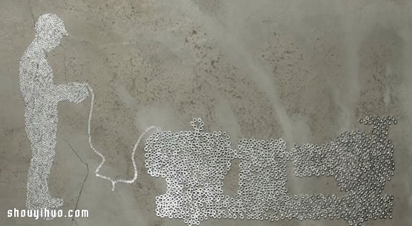 螺帽当做像素 拼凑DIY具体的图案(图2) 螺帽当做像素 拼凑DIY具体的图案(图2)