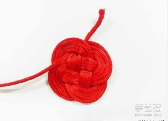 双线结玫瑰花的编法 手工编织双线结玫瑰图解(图4) 双线结玫瑰花的编法 手工编织双线结玫瑰图解(图4)