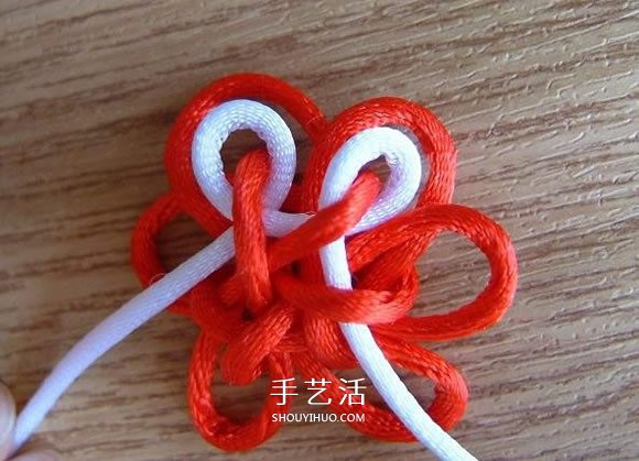 中国结之团锦结滚边法编织小花饰品的方法(图3) 中国结之团锦结滚边法编织小花饰品的方法(图3)