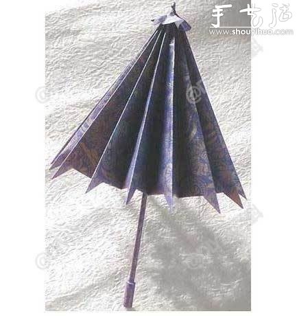 纸伞手工折纸教程 - 诺云双维造物网