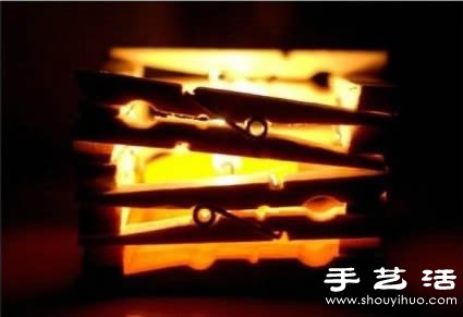 利用木夹子DIY制作简单小烛台 - 诺云双维造物网