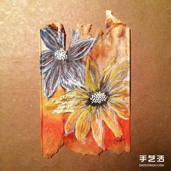 变废为宝:艺术家用喝过的茶包当画布写日记(图7) 变废为宝:艺术家用喝过的茶包当画布写日记(图7)