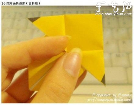 手工折纸可爱皮卡丘的教程(图14)