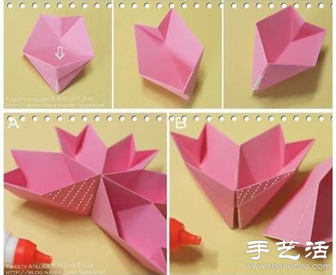 折纸手工：果盘制作教程(图4)