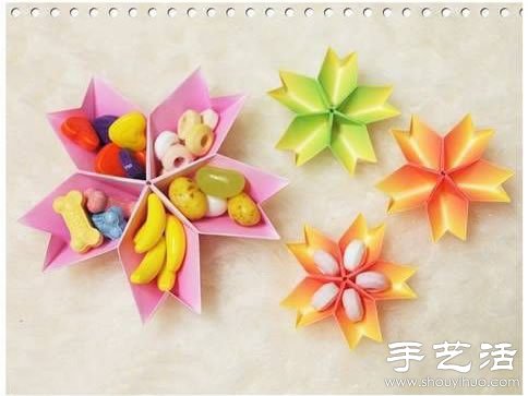 折纸手工：果盘制作教程(图5)
