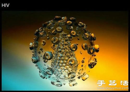 超震撼的玻璃材质病毒模型 - 诺云双维造物网