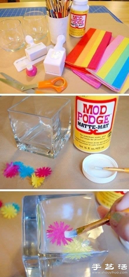 利用Mod Podge胶水制作浪漫烛台方法教程(图2)
