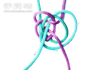 双线纽扣结的编法图解(图4) 双线纽扣结的编法图解(图4)