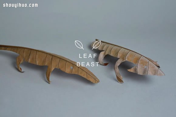 干枯树叶手工制作成各种生动逼真的动物(图1) 干枯树叶手工制作成各种生动逼真的动物(图1)