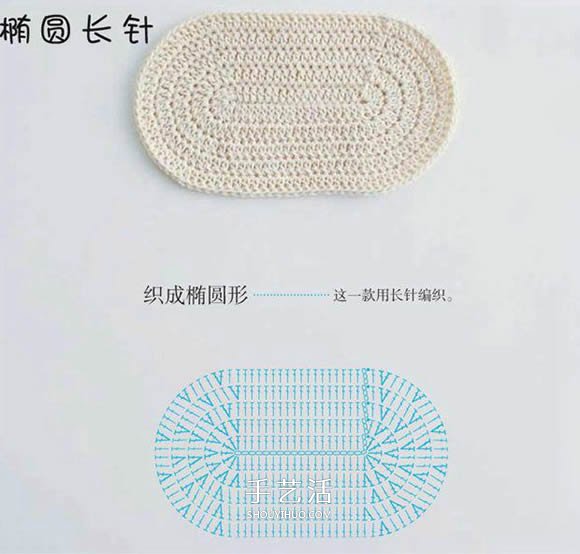 长短针手工编织垫子的方法 可用作杯垫或地垫(图4) 长短针手工编织垫子的方法 可用作杯垫或地垫(图4)