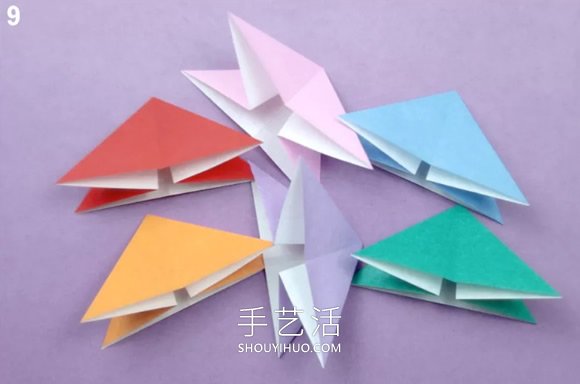 儿童折纸吹气旋转玩具的折法图解教程(图2)
