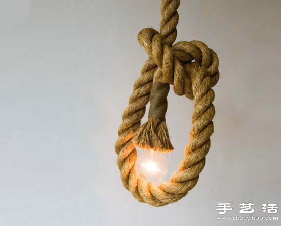 创意DIY复古麻绳吊灯(图1)