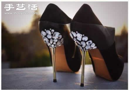DIY华丽丽的水钻装饰高跟鞋图解教程 - 诺云双维造物网