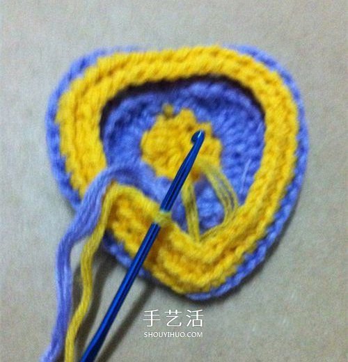 看着像一只奶油桃子!可爱心形的钩针编织图解(图11) 看着像一只奶油桃子!可爱心形的钩针编织图解(图11)