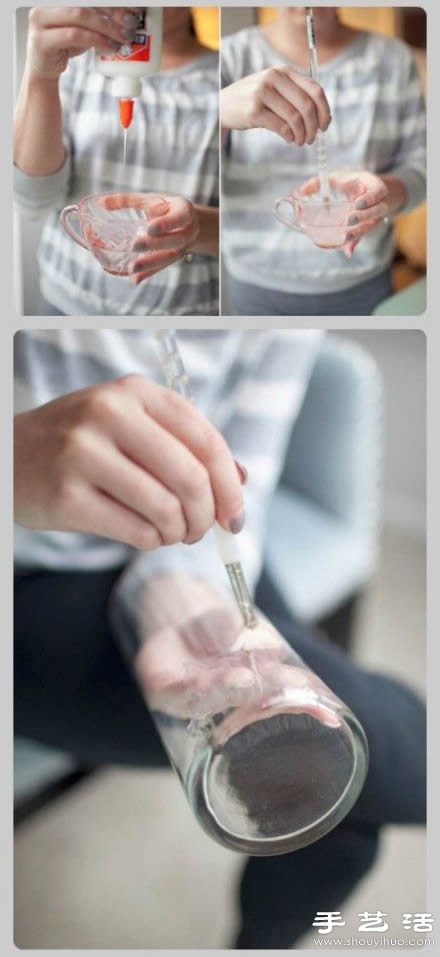 玻璃杯+包装纸 自制浪漫小夜灯的方法(图3)