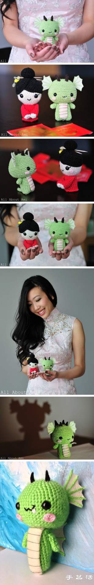 钩针手工制作超萌龙宝宝玩偶(图2)