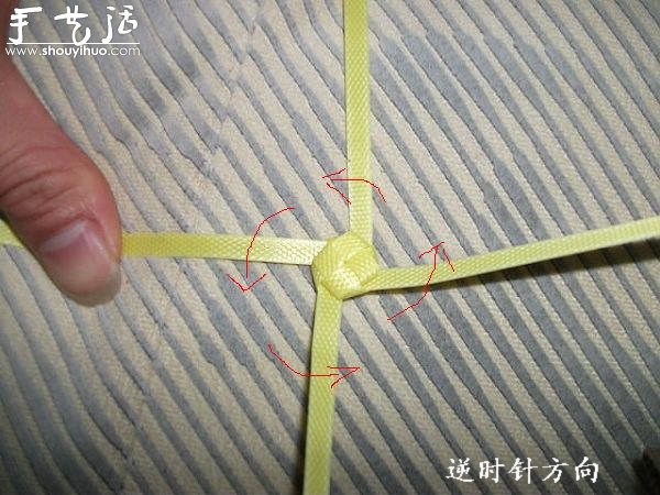 编织带手工编织漂亮鲜花教程(图10)