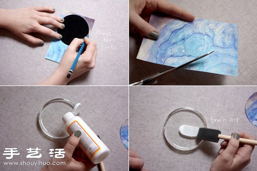 创意手工制作超美星云图案镇纸(图3)