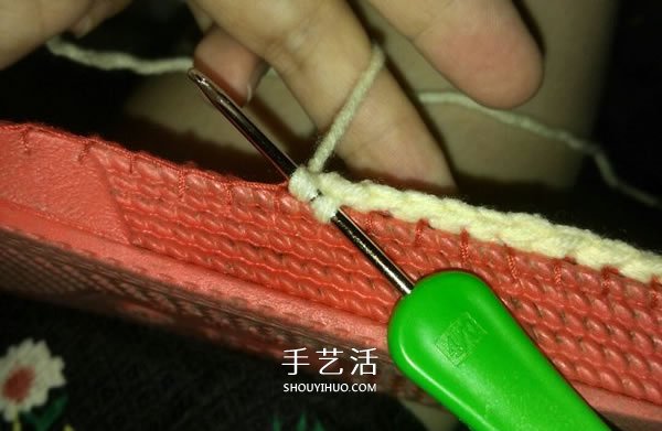 清凉凉鞋的钩法图解 钩织女式凉鞋的方法(图4)