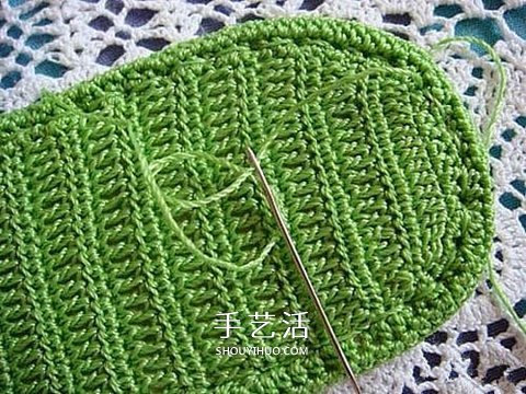 色彩活泼拖鞋的织法 手工编织人字拖鞋图解(图5)