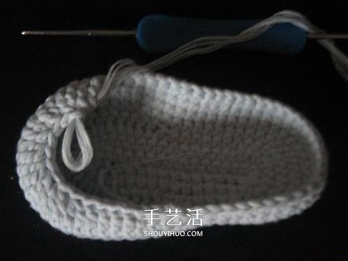 宝宝保暖毛线鞋的编法 手工编织婴儿鞋图解(图23)