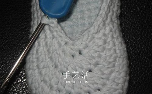 宝宝保暖毛线鞋的编法 手工编织婴儿鞋图解(图35)