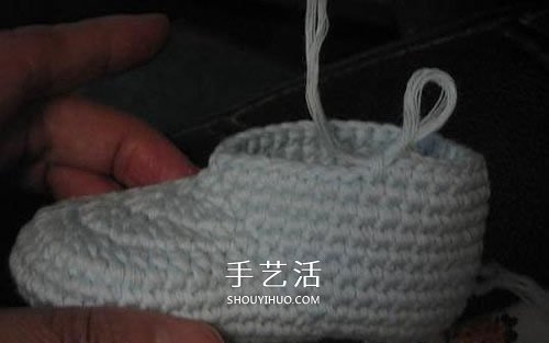 宝宝保暖毛线鞋的编法 手工编织婴儿鞋图解(图38)