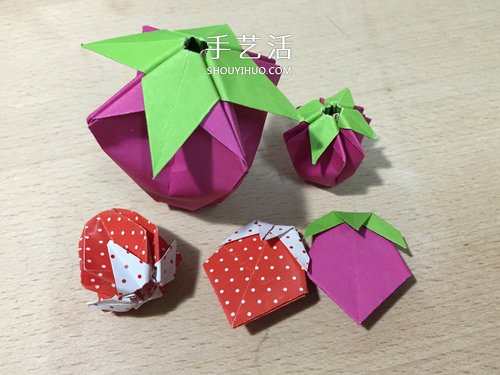 简单又可爱！两种草莓的折纸方法图解步骤 - 诺云双维造物网